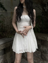 flared scarf mini dress (2color)