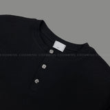 WE button point henley neck warmer waffle tea (4 colors)