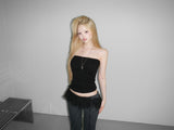 pleats mesh shirrin  top(3 color) 