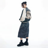 Destroyed Camo Carpenter Bermuda Pants - CHARCOAL
