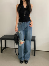 ナヴィド ダメージデニムパンツ