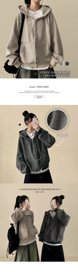 TIG Oversized-fit Soft Knitwear Hooded Zip-Up