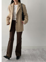 [Wool 50%/Quilted lining] ツイルウールシングルオーバーフィットジャケット