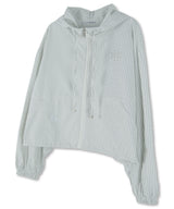 Reflective Flower Stripe Hoodie Zip-up_Cream