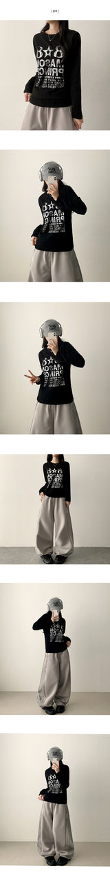 Gron Vintage Lettering Long Sleeve Tee