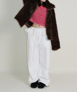 Rachel Two-Belt Detail Short Length Fur Jacket (Lining Quilted)
