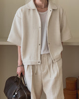 Bound Tweed Half Shirt Jacket 