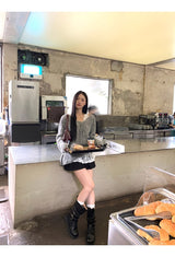ホワイトレースフレアインナースリーブレスTシャツ