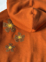 Bouclé Argyle Knit Zip-up Hoodie_Burnt Orange
