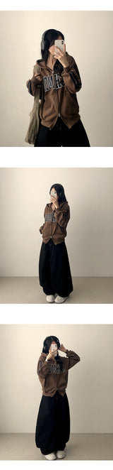 [Short & Basic Selection*] Ig Back Pocket Balloon Fit Raw Fabric Denim Wide Pants