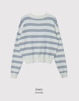 #DO Multi Border Half Button Collar Knit (2color)