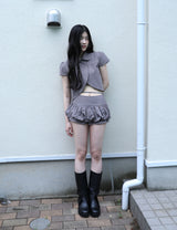 CHECKERED PUMPKIN SKIRT PANTS(BROWN)