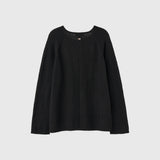 シースルーヘンリーネックプルオーバー [BLACK]