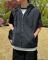 Rio Denim Anorak Vest(Light Blue)