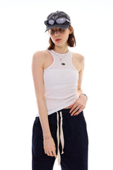 UNBALANCE SLEEVELESS TOP / WHITE