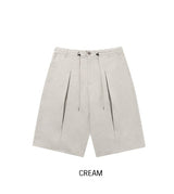 Node cut string cotton bermuda shorts
