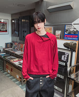 ノッチダイアゴナルボタンレイヤードロングスリーブ