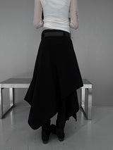 [set] belt shadow wrap skirt (2color)