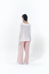 Velvet Lace Track Pants Pink