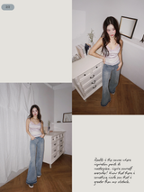 Purple Lace Stripe Sleeveless T-shirt 2