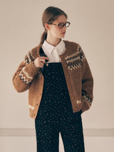 ROUND COWICHAN CARDIGAN BROWN