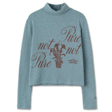Not pure artwork turtleneck [Vintage blue]