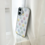 [MADE][Glossy Glass Silver Bumper Case] パステルドット