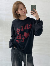 Checker Heart Overfit Sweatshirt