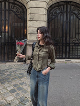 Zen Slim Fit Suede Cropped Shirt