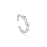 [Worn by Mamamoo Solar] Twist Wave 925 Silver + Rhodium Plating Adjustable Size Ring R050-01H