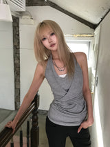 WRAP HALTERNECK SLEEVELESS