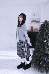[Muffler SET] オフショルダーボタンストラップニット (3 colors)