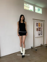 Underband lettering black sleeveless top