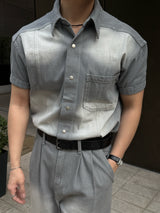 Ever snap muscle-fit denim shirt