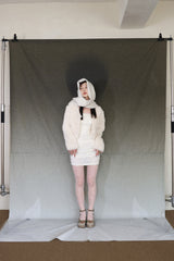 百合 Oriental paisley muffler (White)