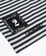 BBD Anxiety マルチパッチストライプ長袖Tシャツ (ネイビー&サンド)
