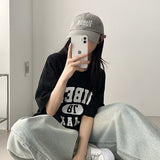 ヴァイブスレタリングオーバーサイズフィットショートスリーブ Tシャツ