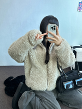 テディ🧸チョーカーシープファームスタンジップアップジャケット 🤎💛💚2カラー