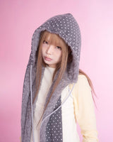 Fluffy hood muffler (gray)