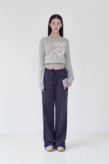KIRSH PLAIN RIBBON CHERRY KNIT [GRAY]