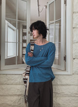 Noah Linen Boat Neck Long Sleeve Knit
