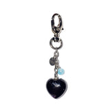 heart gemstone keyring (black)
