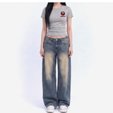 ストレッチコットンスリムショートスリーブTシャツ エイトボールメランジ
