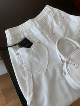 Luri Back Heart Pocket Carpenter Wide Pants 