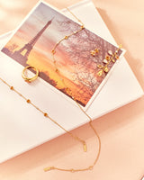 gold nano gem station 14k gold plating + 925 silver necklace N066-01G