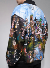 World' Print Bomber Jacket (Large Pattern)