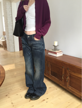 エルマーローブーツカットデニムパンツ