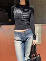 クイットポーンタイポスリムロングスリーブTシャツ (3 colors)