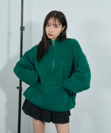 UNISEX モノグラムハーフジップニット
