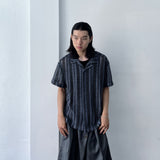 Openwork Knit Camp Collar Shirt
